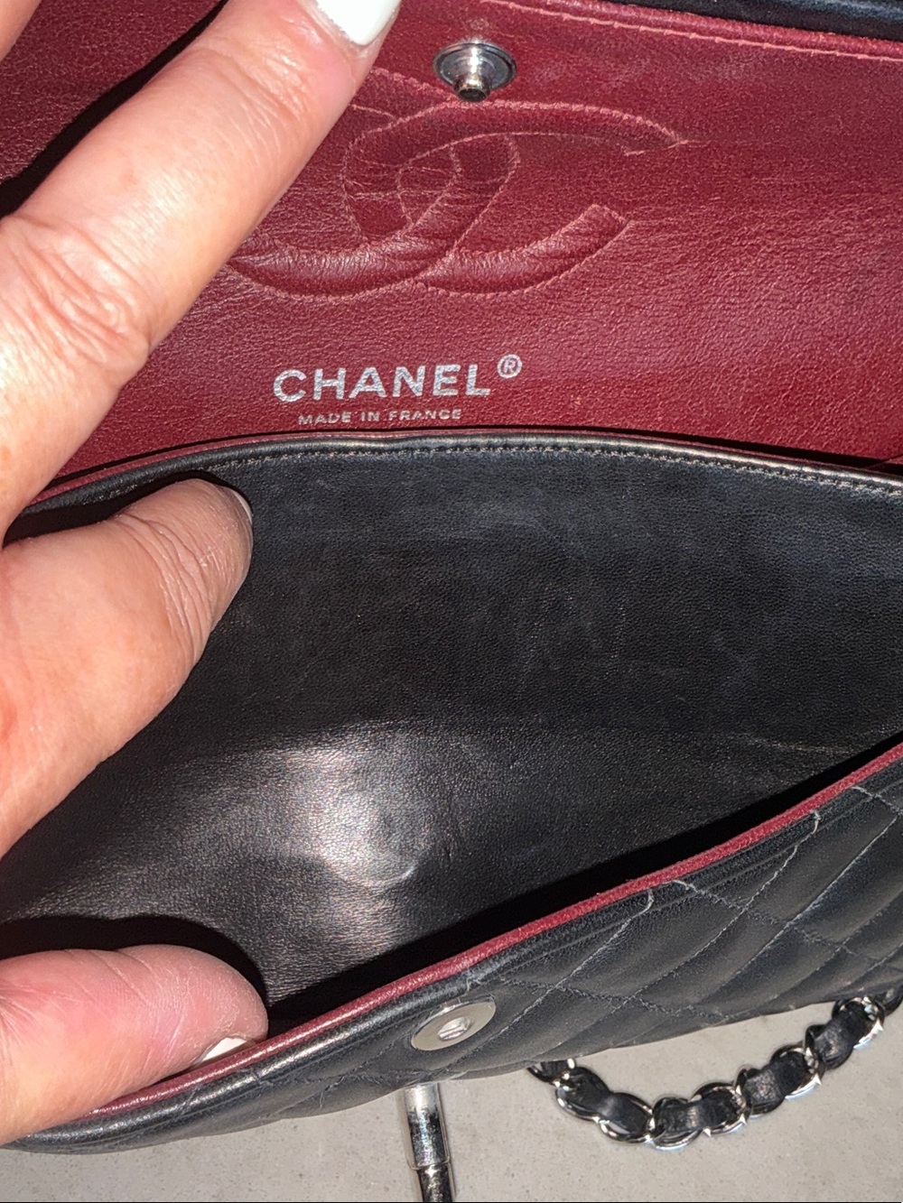 SOLD!!!CHANEL Small Black Quilted Lambskin Double Flap bag - Picture 6 of 10